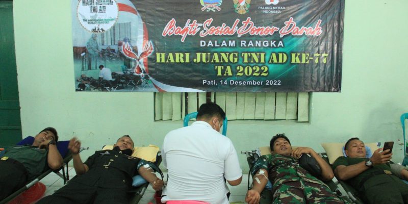 Dalam Rangka Hari Juang TNI AD Tahun 2022, Kodim Pati Menggelar Baksos Donor Darah