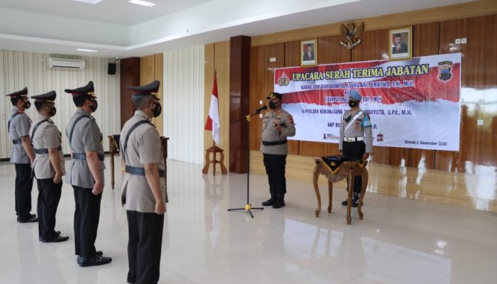 Gelar Upacara Sertijab, Berikut Daftar Pejabat Baru Polres Demak