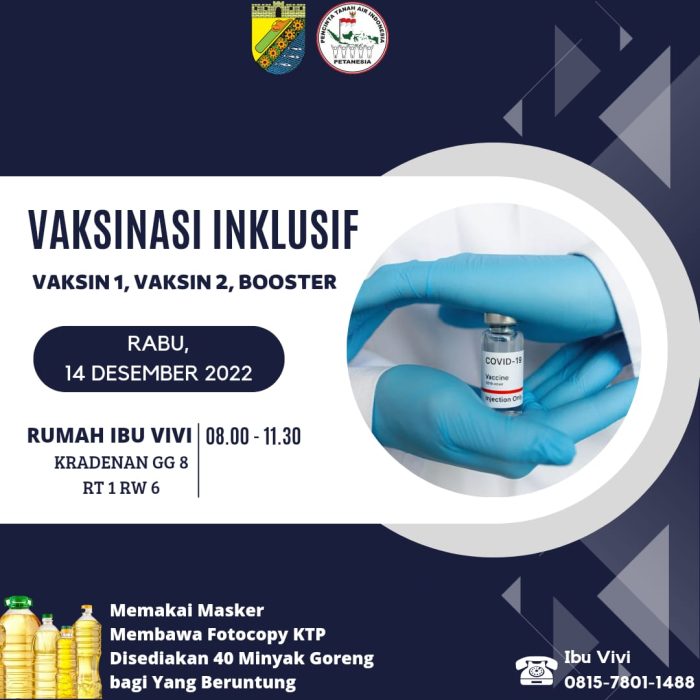 Gebyar Vaksin Covid 19  AIHSP Bersama Pemkot Pekalongan Di Kelurahan Kradenan Buaran