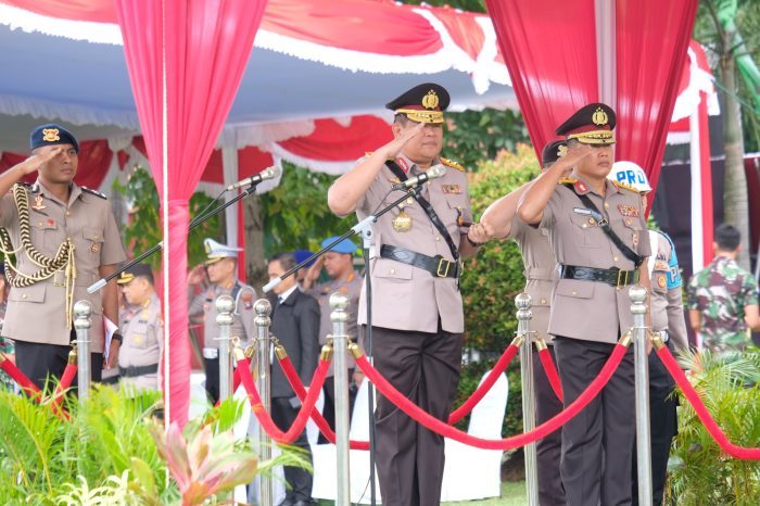 Polda Kepri Gelar Upacara Farewell and Welcome Parade Kapolda Kepri