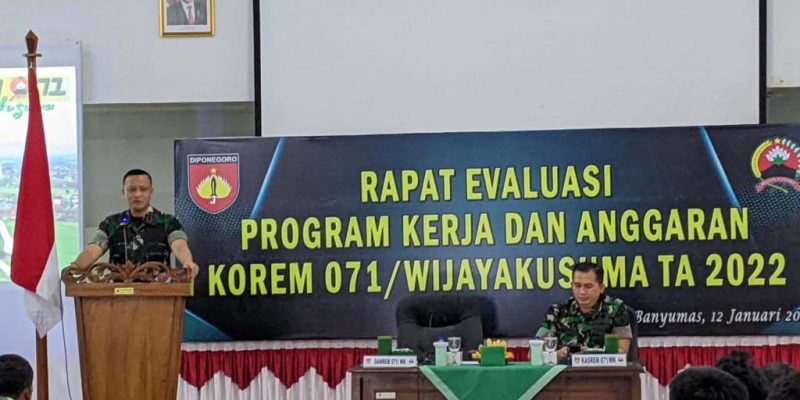 Optimalisasi Kinerja 2023, Korem Wijayakusuma Lakukan Evaluasi Progjagar 2022 dan Penyusunan Rancangan Awal Renja Satker TA.2024