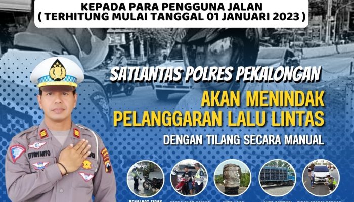 Tilang Manual Kembali Diterapkan Satlantas Polres Pekalongan