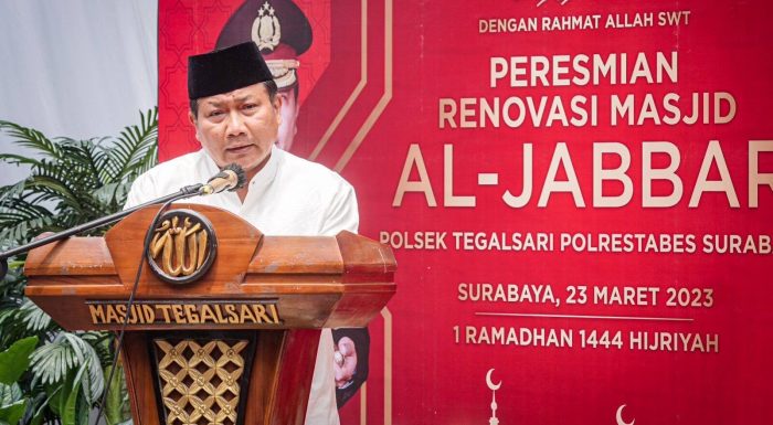 Awal Ramadhan, Kapolda Jatim Resmikan Masjid Al Jabbar di Polsek Tegalsari