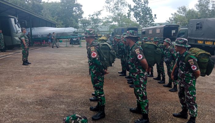 PRCPB Korem 033/Wira Pratama diberangkatkan untuk bantu atasi Bencana Alam di Serasan