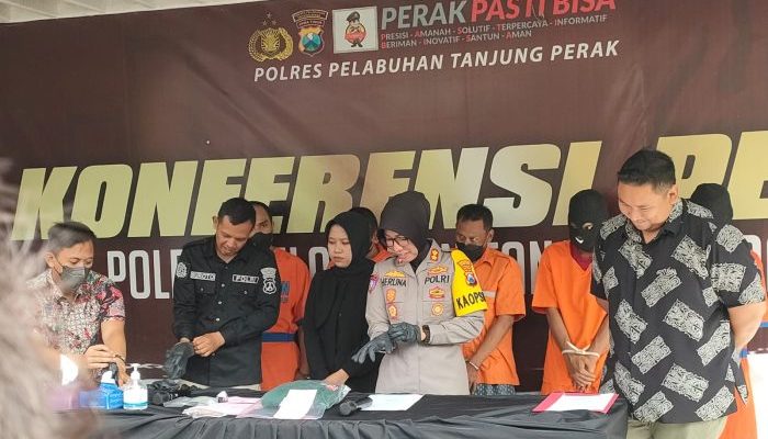 Polres Pelabuhan Tanjung Perak Surabaya Tangkap 5 Komplotan Pelaku Curanmor