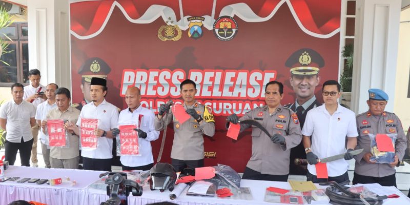 Polres Pasuruan Gelar Press Release Ungkap Kasus Kriminal dan Narkoba Selama Bulan Januari dan Februari 2023