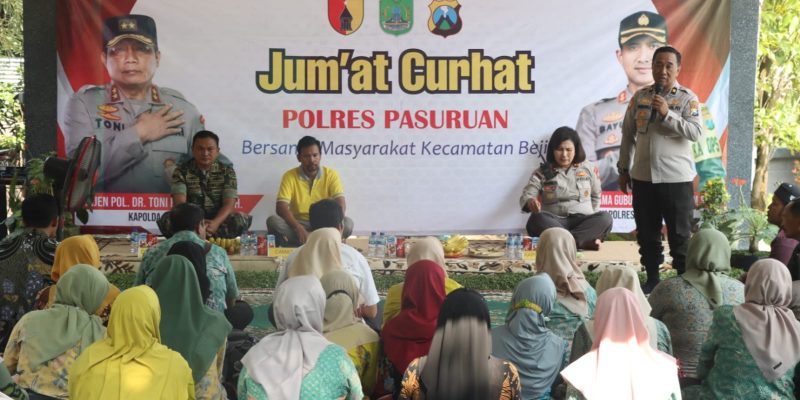 Ciptakan Sitkamtibmas, Polres Pasuruan Menggelar Kegiatan Jum’at Curhat Bersama Masyarakat Beji