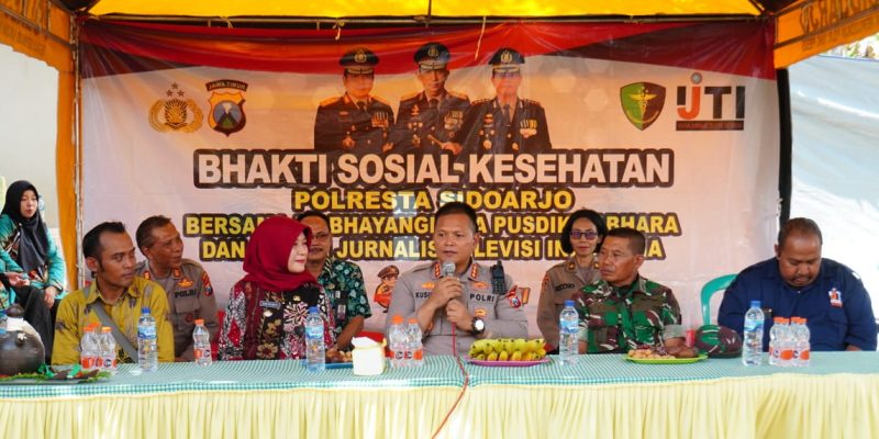 Polresta Sidoarjo Bersama IJTI Gelar Bakti Kesehatan Cegah Stunting