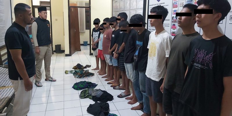 Gerak Cepat, Personel Gabungan Polres Batu dan Polsek Junrejo Amankan Terduga Pelaku Tawuran Sarung