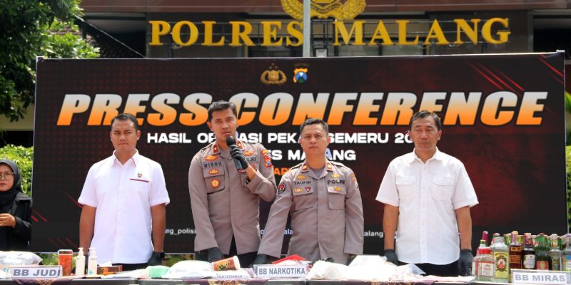 Polres Malang Berhasil Mengungkap 281 Kasus pada Operasi Pekat Semeru 2023