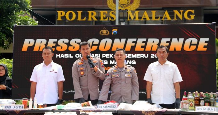 Polres Malang Berhasil Mengungkap 281 Kasus pada Operasi Pekat Semeru 2023