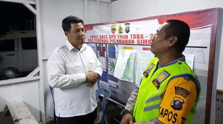 Bupati Samosir Monitoring kesiapan Pos Terpadu dalam penanganan Arus Balik di Pelabuhan Simanindo