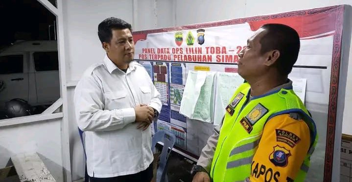 Bupati Samosir Monitoring kesiapan Pos Terpadu dalam penanganan Arus Balik di Pelabuhan Simanindo