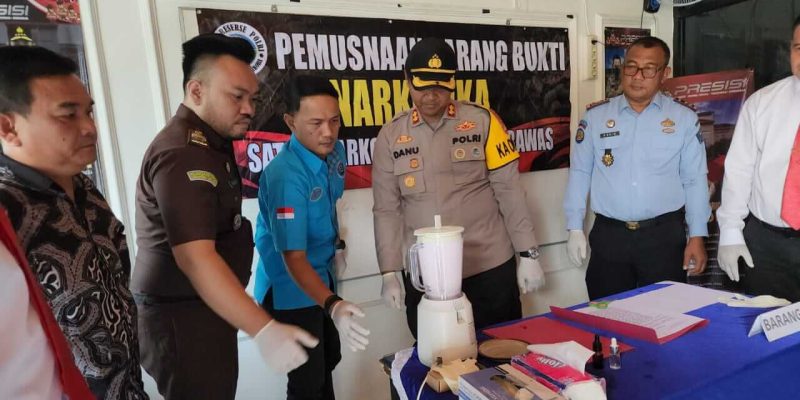 Pemusnahan Barang Bukti Narkoba Di Polres Mura Dengan Cara Diblender