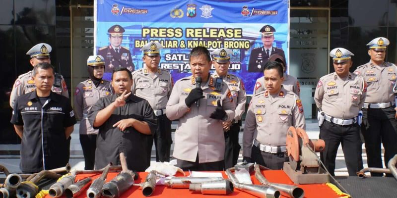 Polresta Sidoarjo Amankan 120 Motor dan Musnahkan Puluhan Knalpot Brong Diduga Terlibat Balap Liar