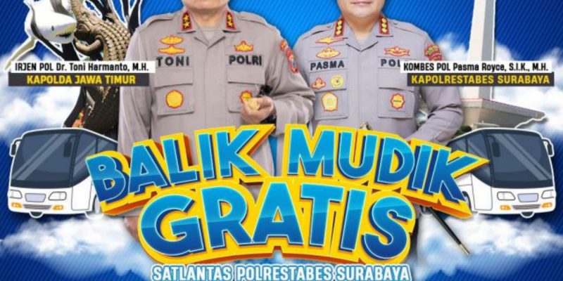 Polrestabes Surabaya Buka Hotline Pendaftaran Balik Mudik Gratis Tujuan Jakarta, Siapkan Dua Bus