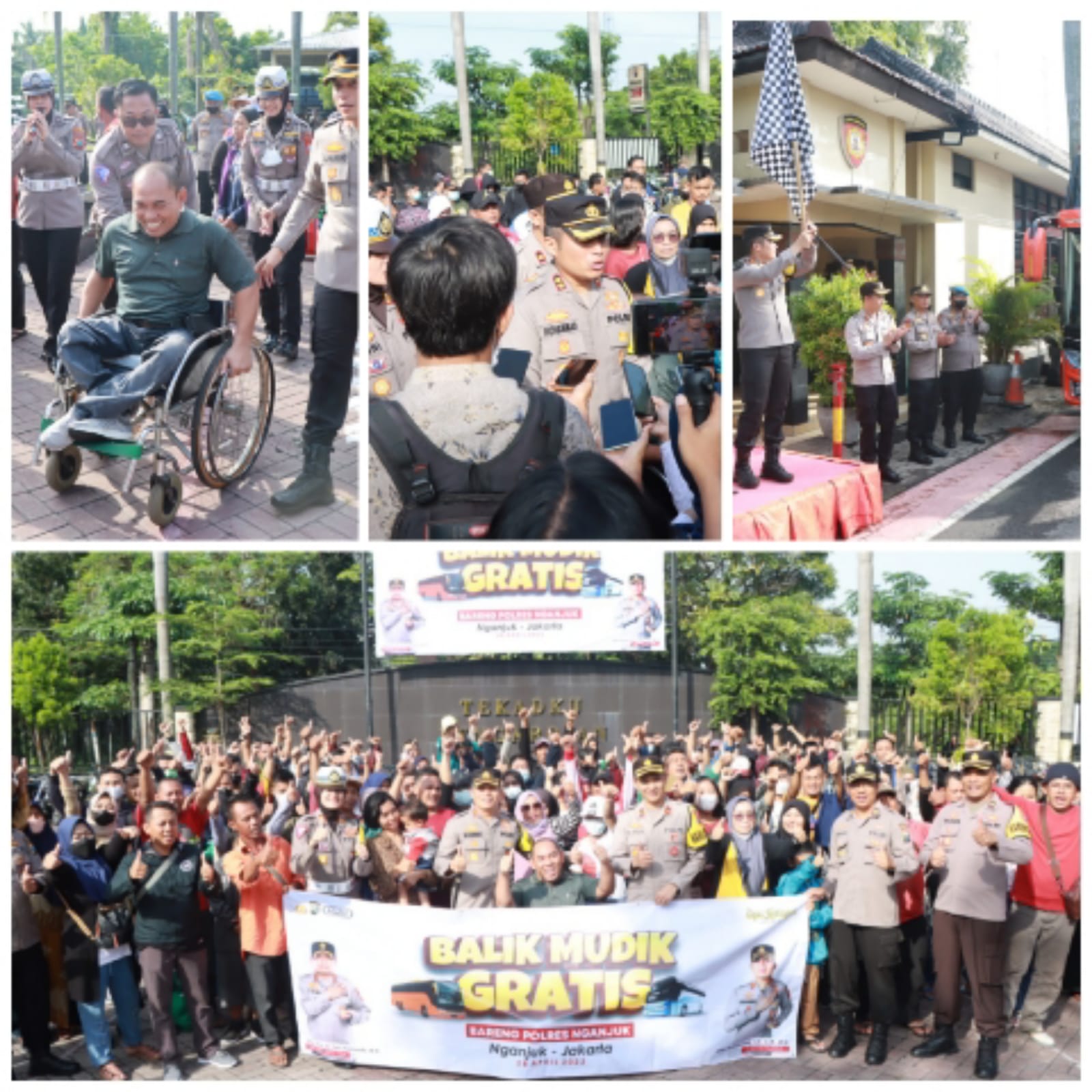 Rombongan Balik Mudik Gratis Nganjuk – Jakarta diberangkatkan Kapolres Nganjuk