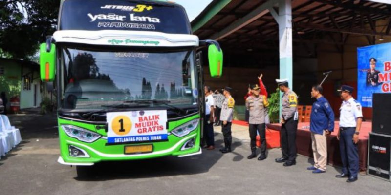 Polres Tuban Berangkatkan 175 Pemudik Balik Mudik Gratis Tujuan Jakarta