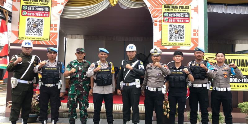 Sinergitas Polres Mura Bersama Dengan Subdenpom ll/4-5 Lubuklinggau Cek Pos Pengamanan Ketupat Musi 2023