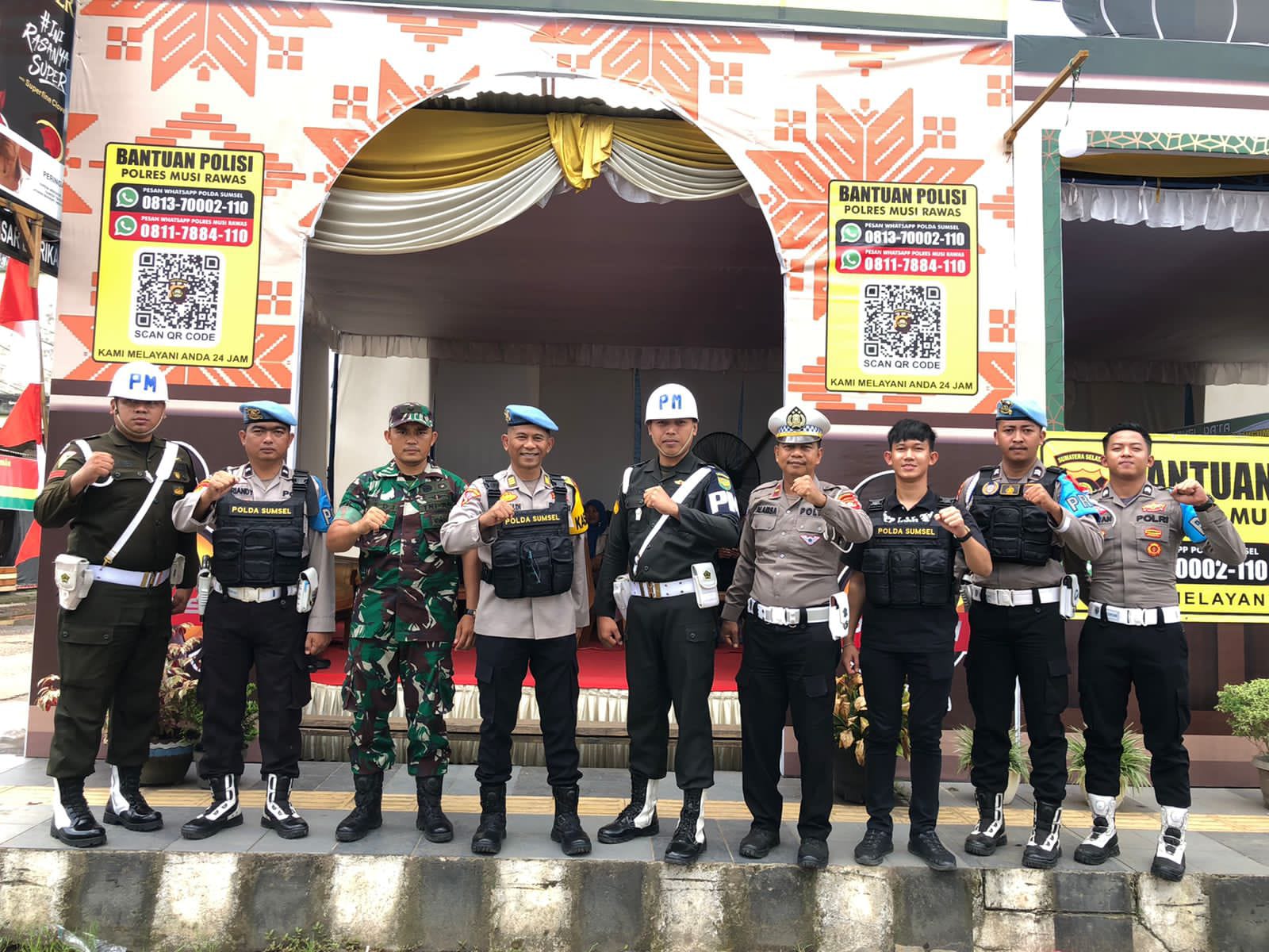 Sinergitas Polres Mura Bersama Dengan Subdenpom ll/4-5 Lubuklinggau Cek Pos Pengamanan Ketupat Musi 2023