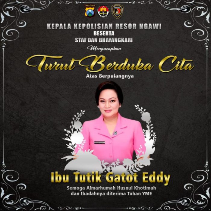 Istri Wakapolri Meninggal Dunia, Bhayangkari dan Polres Ngawi Berduka