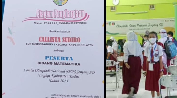 Keren!! SDN SUMBERAGUNG 1 Plosoklaten Kirim Siswinya Untuk Tampil di Lomba Olimpiade Nasional Tingkat Kabupaten Kediri