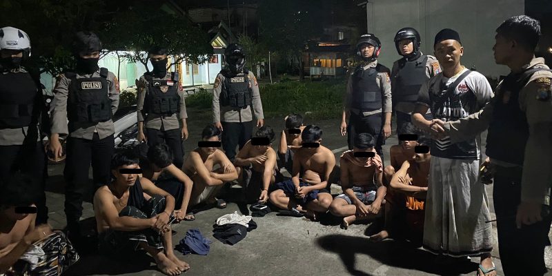 Tim Sakera Polres Sampang Amankan 10 Remaja Pelaku Tawuran Jelang Sahur