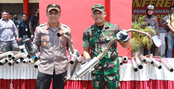 Musnahkan BB, Dandim 0316 Batam, Kapolresta Barelang dan FKPD Batam Hasil Operasi Pekat Seligi 2023