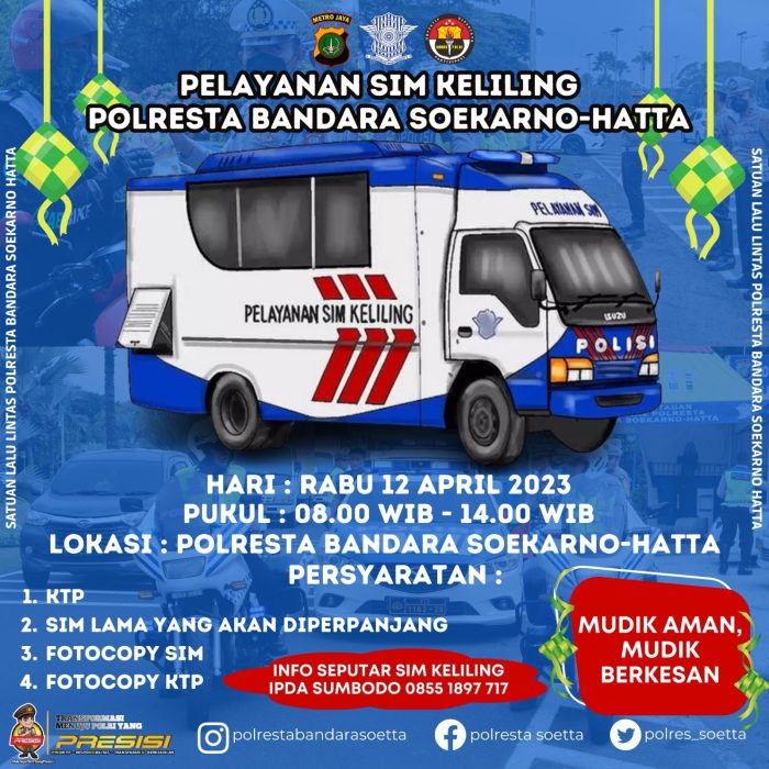Layanan SIM Keliling Ditlantas Polda Metro Jaya hadir di Polresta Bandara Soekarno Hatta,Ini Syaratnya