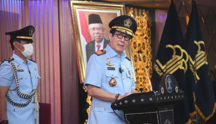 Lantik 5 Pimpinan Tinggi Madya, Yasonna Minta Buat Terobosan Kreatif
