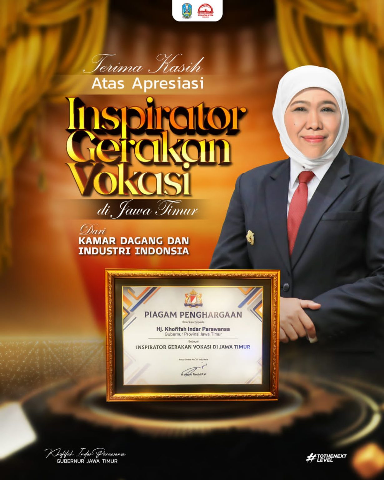 Gubernur Jawa Timur Raih Penghargaan Inspirator Gerakan Vokasi