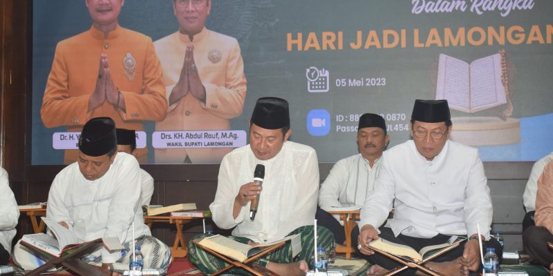 Peringatan Hari Jadi Lamongan Ke-454 Gemakan Khotmil Our’an di Pendopo Lokatantra 