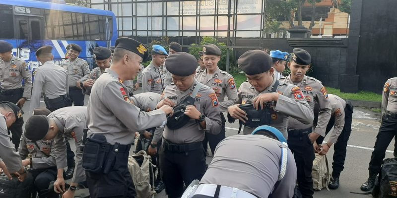 80 Personel Polresta Malang Kota Perkuat Pengamanan Pilkades Serentak di Kabupaten Bangkalan