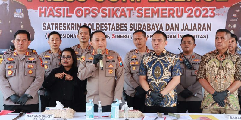 Hasil Sikat Semeru 2023,Selama 12 Hari Polrestabes Surabaya Polda Jatim Berhasil Ungkap 176 Kasus Dan Mengamankan 99 Tersangka