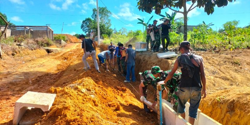 Proses Pembangunan Fisik di Kegiatan TMMD ke-16 Kampung Seraya Sambau Sudah Mulai Berjalan