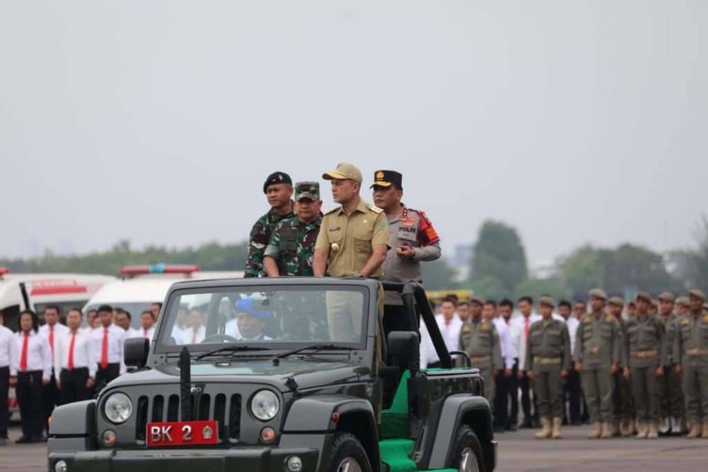 Ibu Negara Dan Ibu Wakil Presiden RI Kunjungan Ke Medan, TNI – Polri Apel Gelar Pasukan