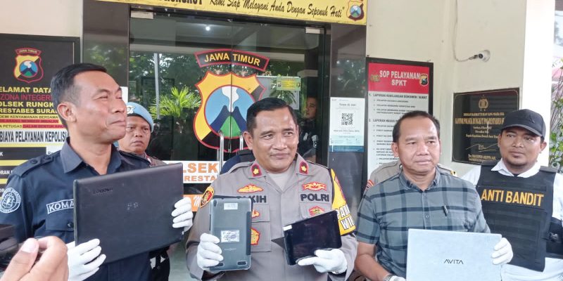 Polsek Rungkut Polrestabes Surabaya Menangkap Para Pelaku Aksi Pencurian Serta Mengamankan Barang Buktinya