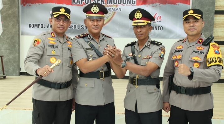 Di Hadiri PJU Serta Kapolsek Jajaran,Kapolres Bangkalan Pimpin Sertijab Kapolsek Modung Yang Baru