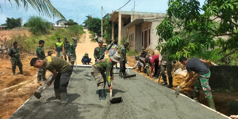 Pelaksanaan Pembangunan Fisik di Kegiatan TMMD Kavling Seraya Sampai Telah Berjalan 50 Persen