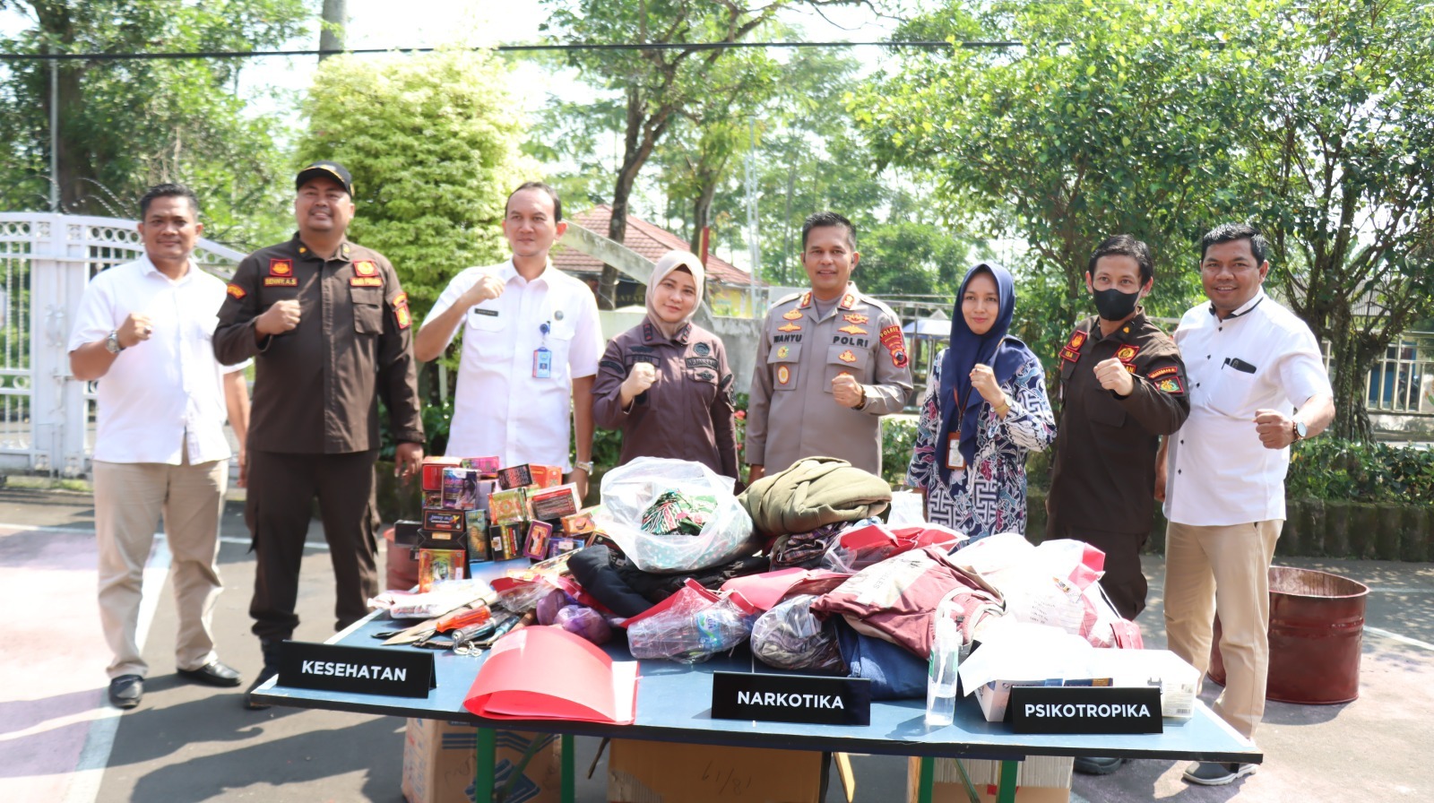 Kapolres Hadiri Pemusnahan Barang Bukti Tahun 2023 di Kejaksaan Negeri Kabupaten Pekalongan