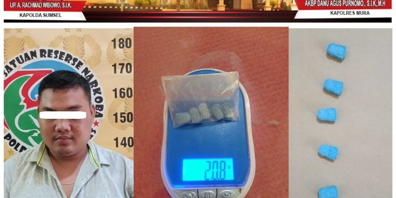 Satnarkoba Polres Mura Membekuk Terduga Peyalaguna Ekstasi Warga Megag Sakti