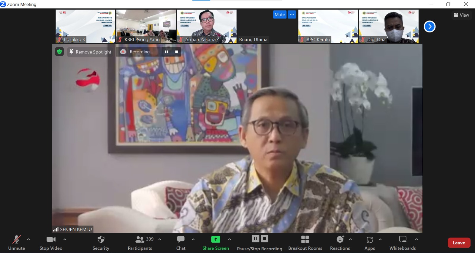 Pembukaan Bimbingan Teknis Penyusunan Rencana Kerja dan Anggaran Perwakilan RI