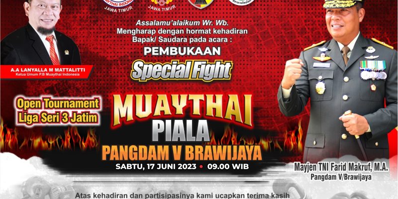 150 Lebih Atlet Muaythai Ajang Special Fight Piala Pangdam V Brawijaya Digelar