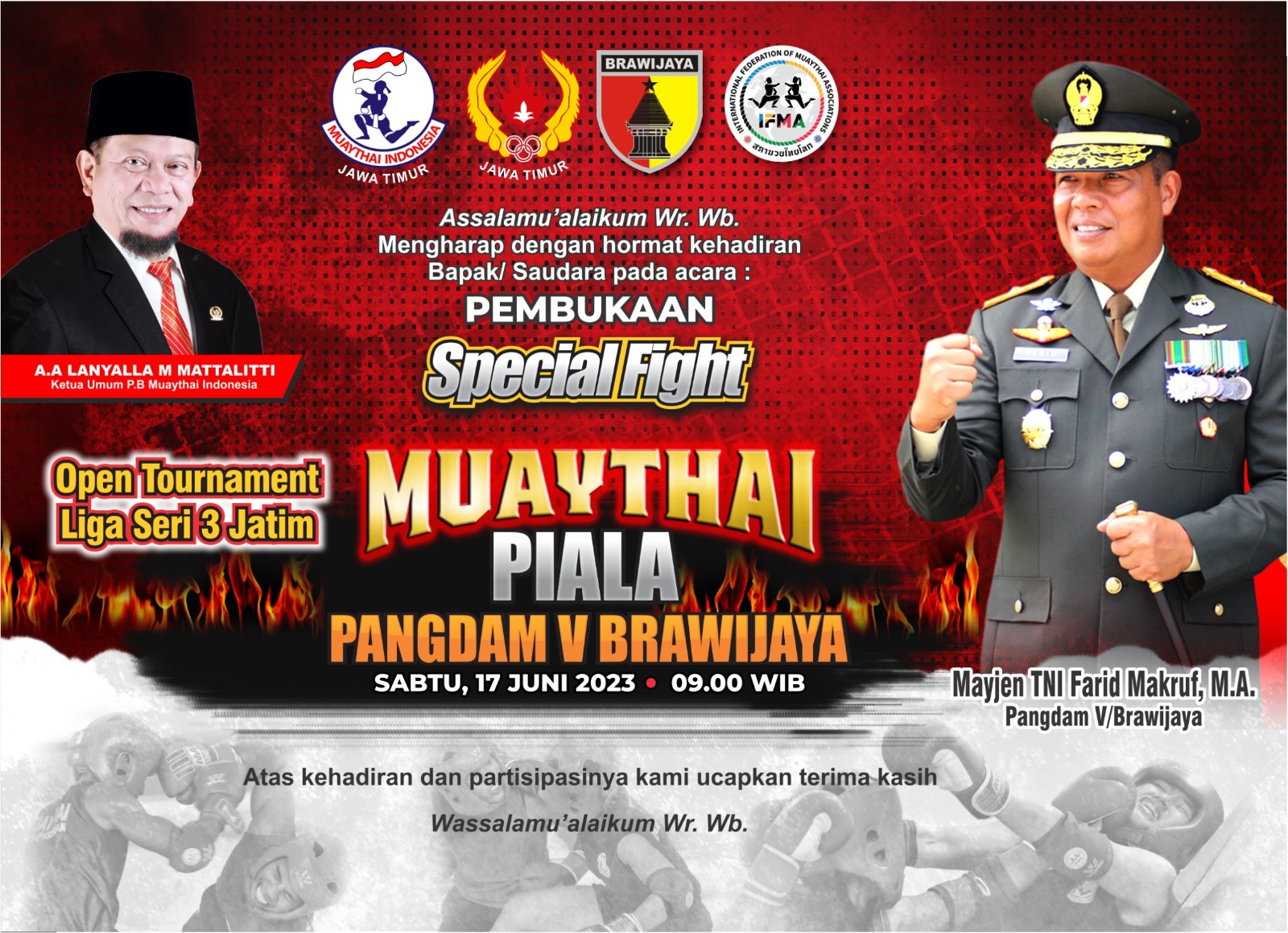 150 Lebih Atlet Muaythai Ajang Special Fight Piala Pangdam V Brawijaya Digelar