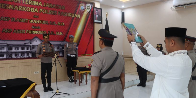 Kapolres Pasuruan Pimpin Sertijab Kasat Resnarkoba