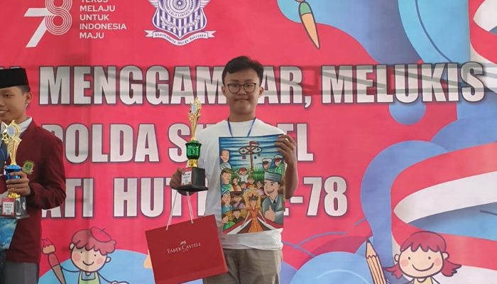 Abdillah, Binaan Polres Mura Meraih Juara 3 Lomba Melukis Tingkat SLTA Se-Polda Sumsel