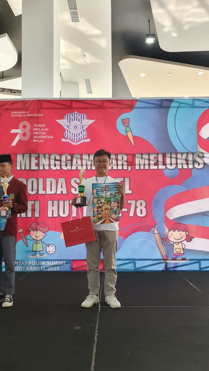 Abdillah, Binaan Polres Mura Meraih Juara 3 Lomba Melukis Tingkat SLTA Se-Polda Sumsel
