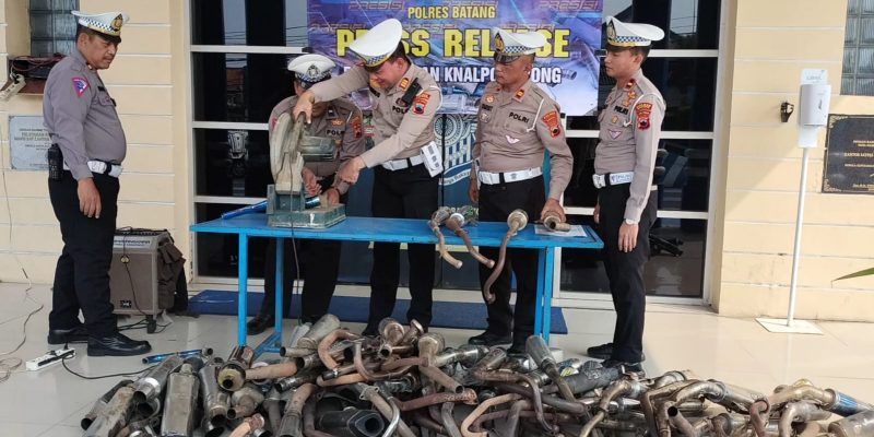 Operasi Patuh Candi 2023, Satlantas Polres Batang Musnahkan Ratusan Knalpot Brong
