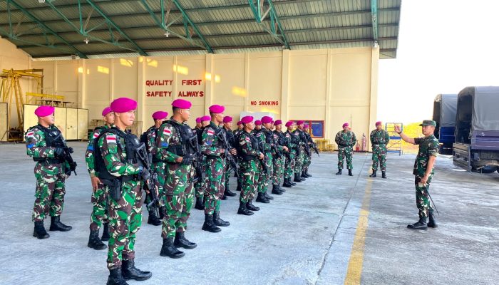 Transit Kupang, Prajurit Marinir Latgabma Talisman Sabre Disambut Danlanudal Kupang
