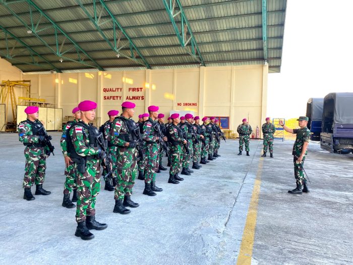 Transit Kupang, Prajurit Marinir Latgabma Talisman Sabre Disambut Danlanudal Kupang